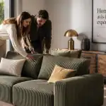 homifab avis canapé velours vert salon moderne