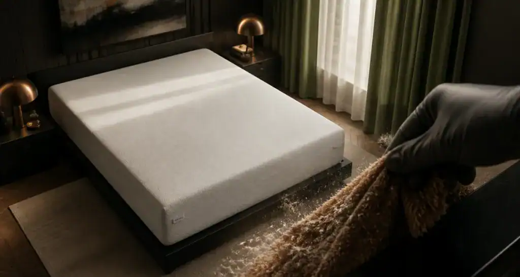larve mites de poussière sur matelas