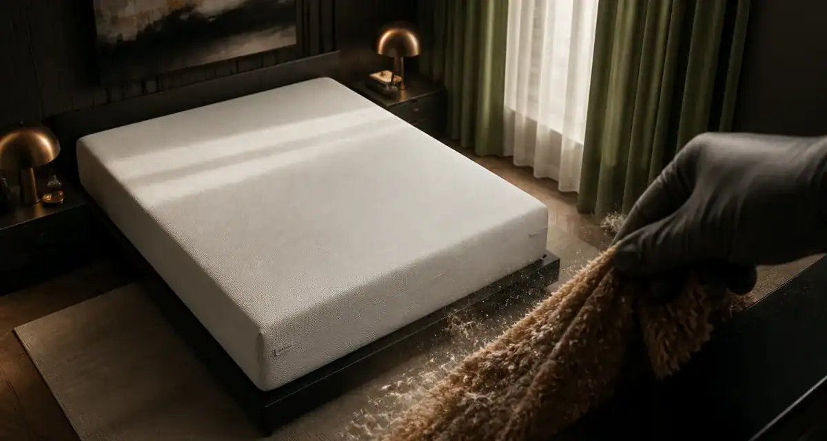 larve mites de poussière sur matelas
