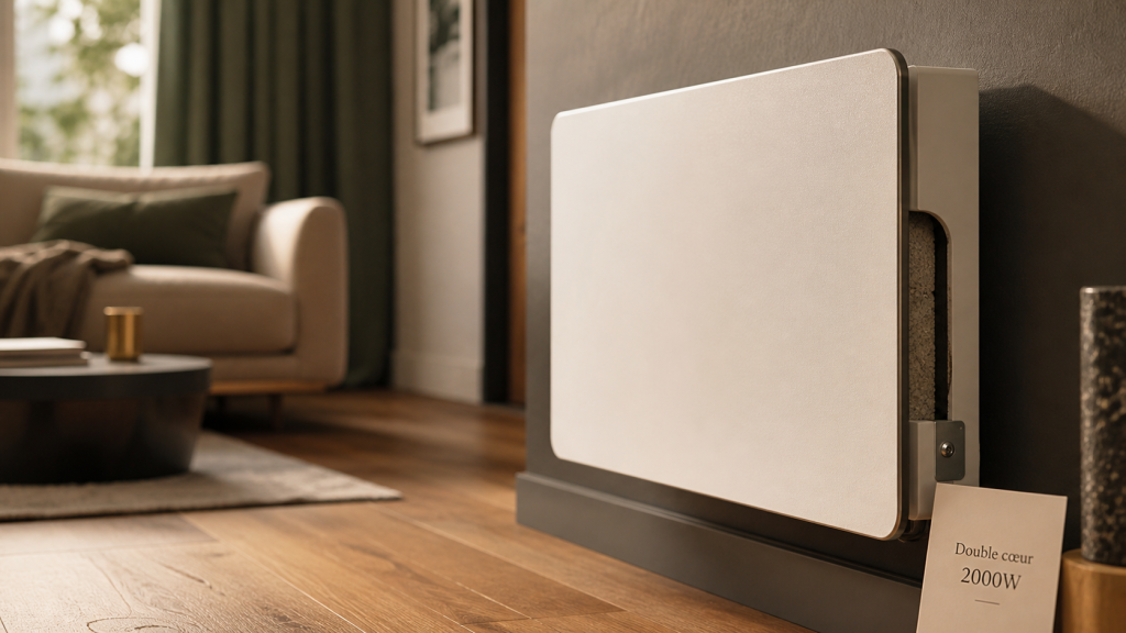 Meilleur radiateur double cœur de chauffe 2000w en salon moderne, confort thermique