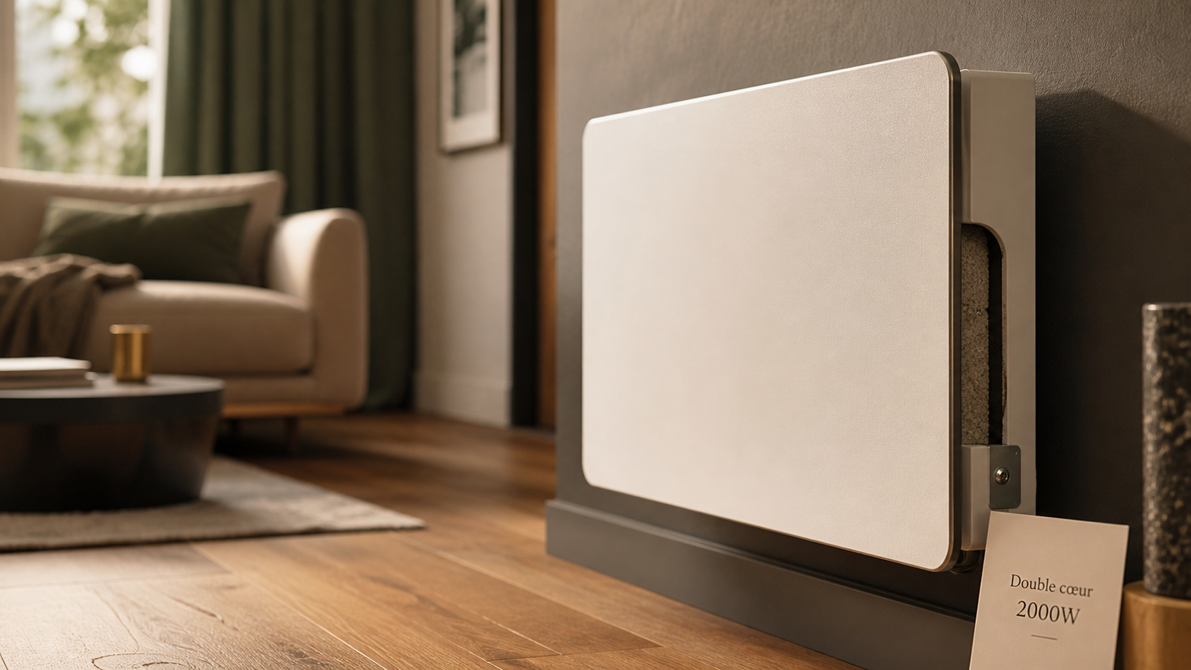 Meilleur radiateur double cœur de chauffe 2000w en salon moderne, confort thermique