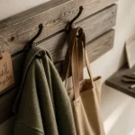 Porte manteau palettes en palettes recyclées, entrée décorée
