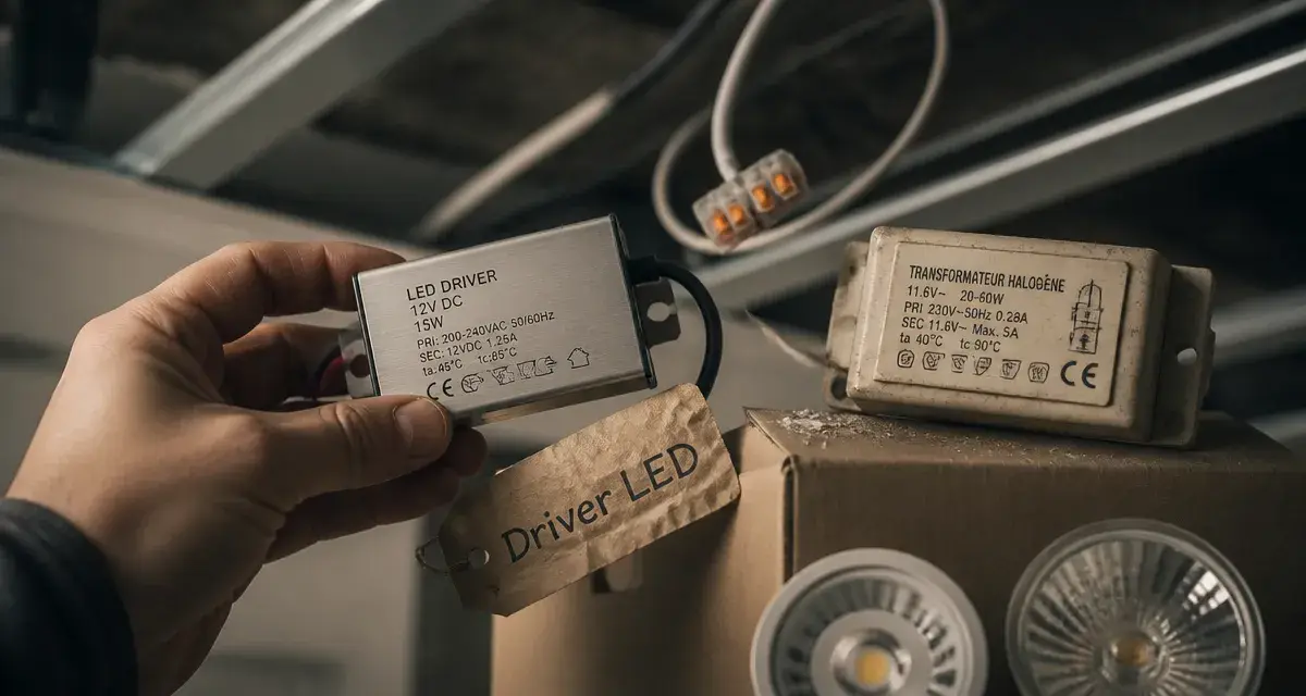 Problème remplacement ampoule halogène par led : driver LED en faux plafond de cuisine
