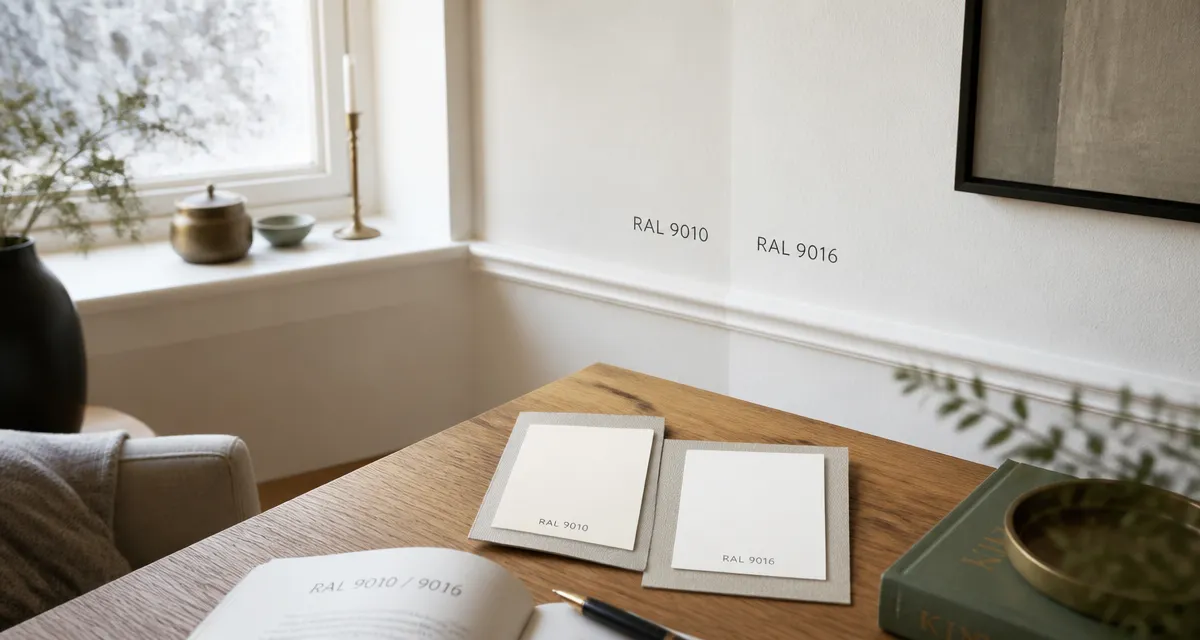 ral 9010 ou 9016, échantillons blanc cassé pour murs et plafonds