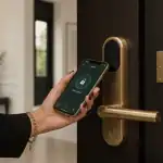serrure connectée prix sur porte d'entrée