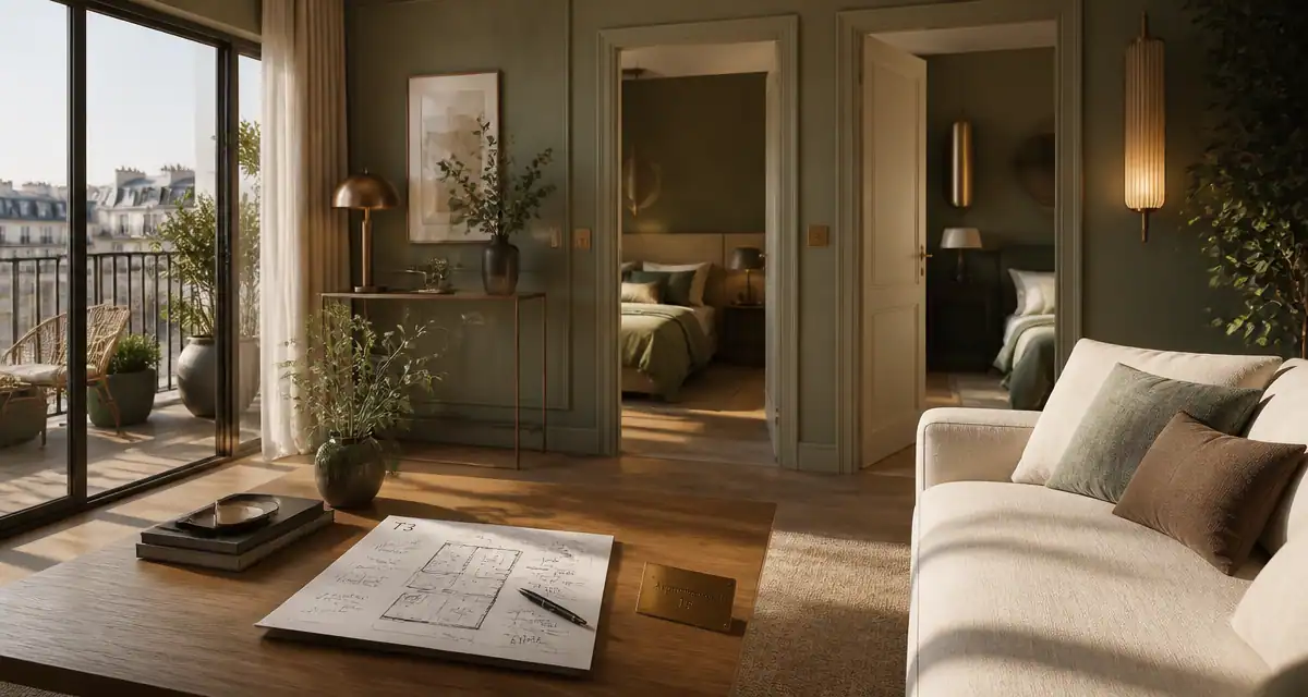 t3 combien de chambre salon lumineux plan