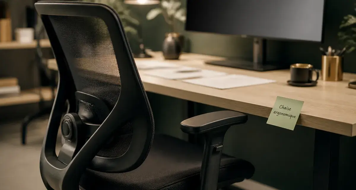 Top chaise ergonomique avec dossier mesh et soutien lombaire réglable