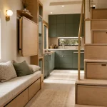 Aménagement tiny house : mezzanine avec rangements intégrés, intérieur lumineux, 12 à 28 m²