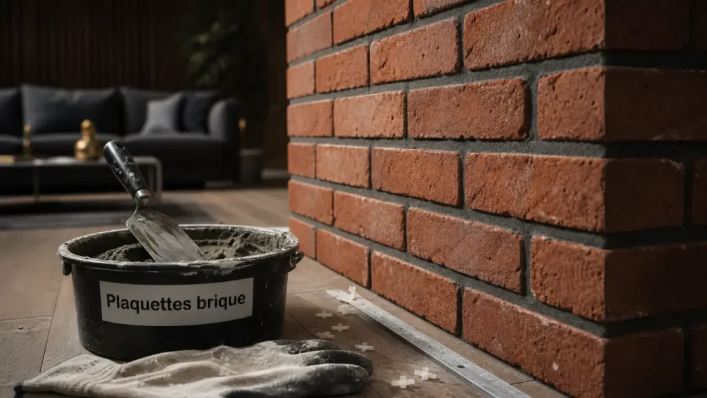 Brique pour mur intérieur rouge, grise ou sable rosé : pose de plaquettes