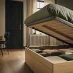 Lit pour petit chambre : lit coffre 140x200 gain de place ouvert