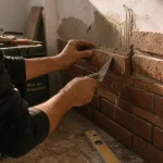 Mur en briquette : pose de parement terre cuite intérieure