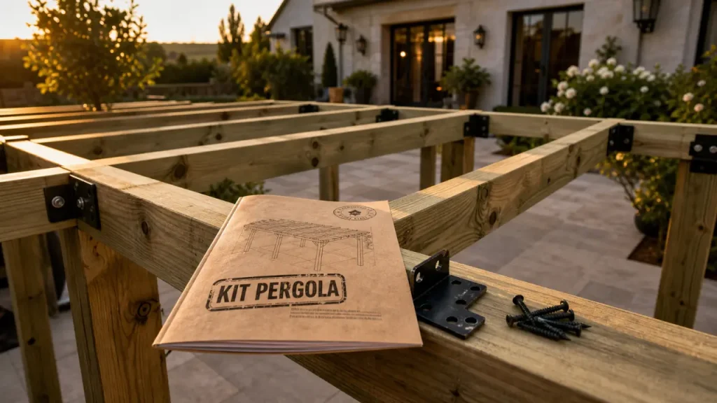 Pergola bois en kit : prédécoupe, sections et options qui changent vraiment le montage