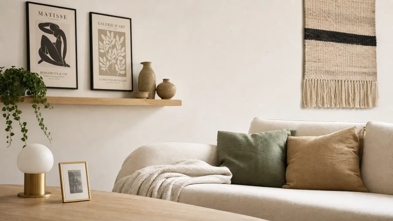 Décorer un mur blanc : cadres et textures