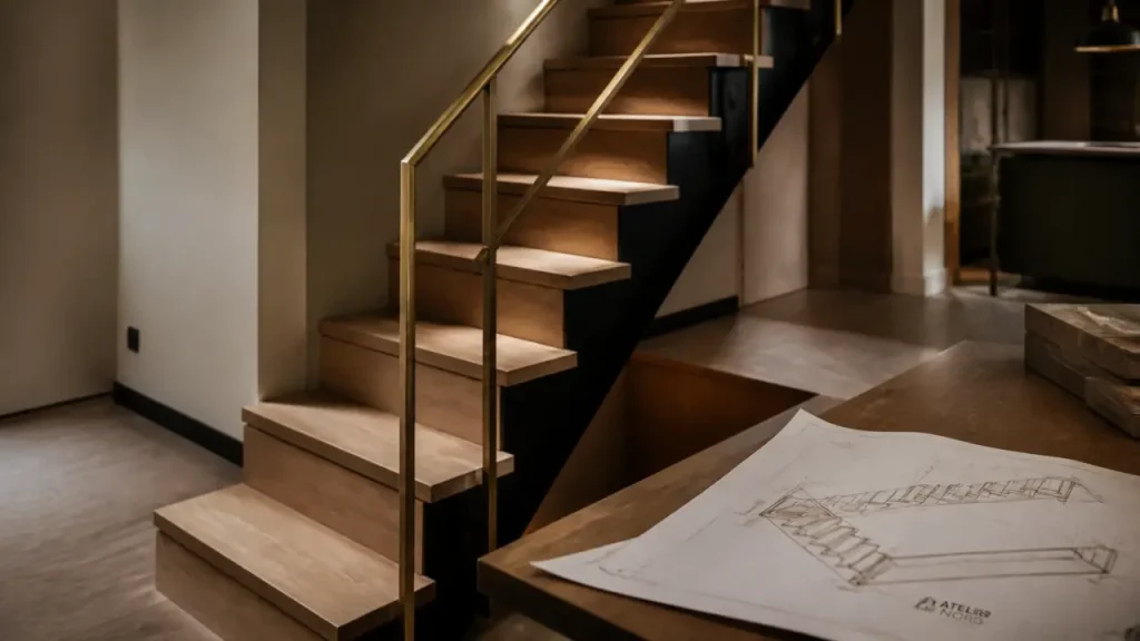 Escaliers sur mesure en bois, quand la trémie dicte la forme et les finitions
