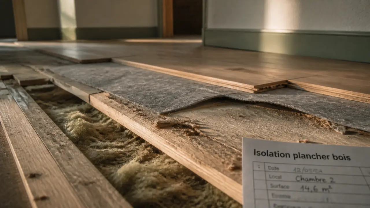 Isolation phonique sur plancher bois : isolant entre solives et sous-couche acoustique