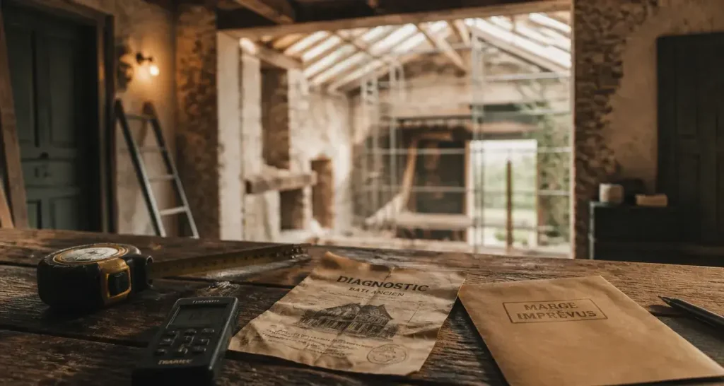 Coût rénovation maison ancienne : diagnostic et marge imprévus sur chantier de rénovation
