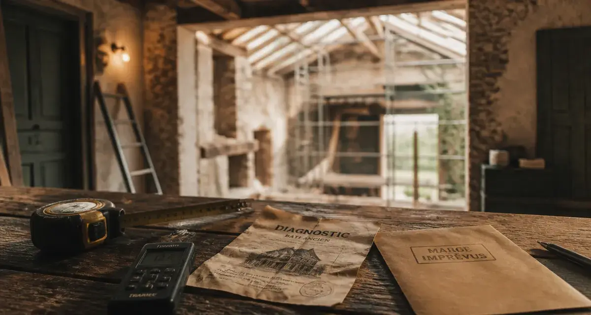 Coût rénovation maison ancienne : diagnostic et marge imprévus sur chantier de rénovation