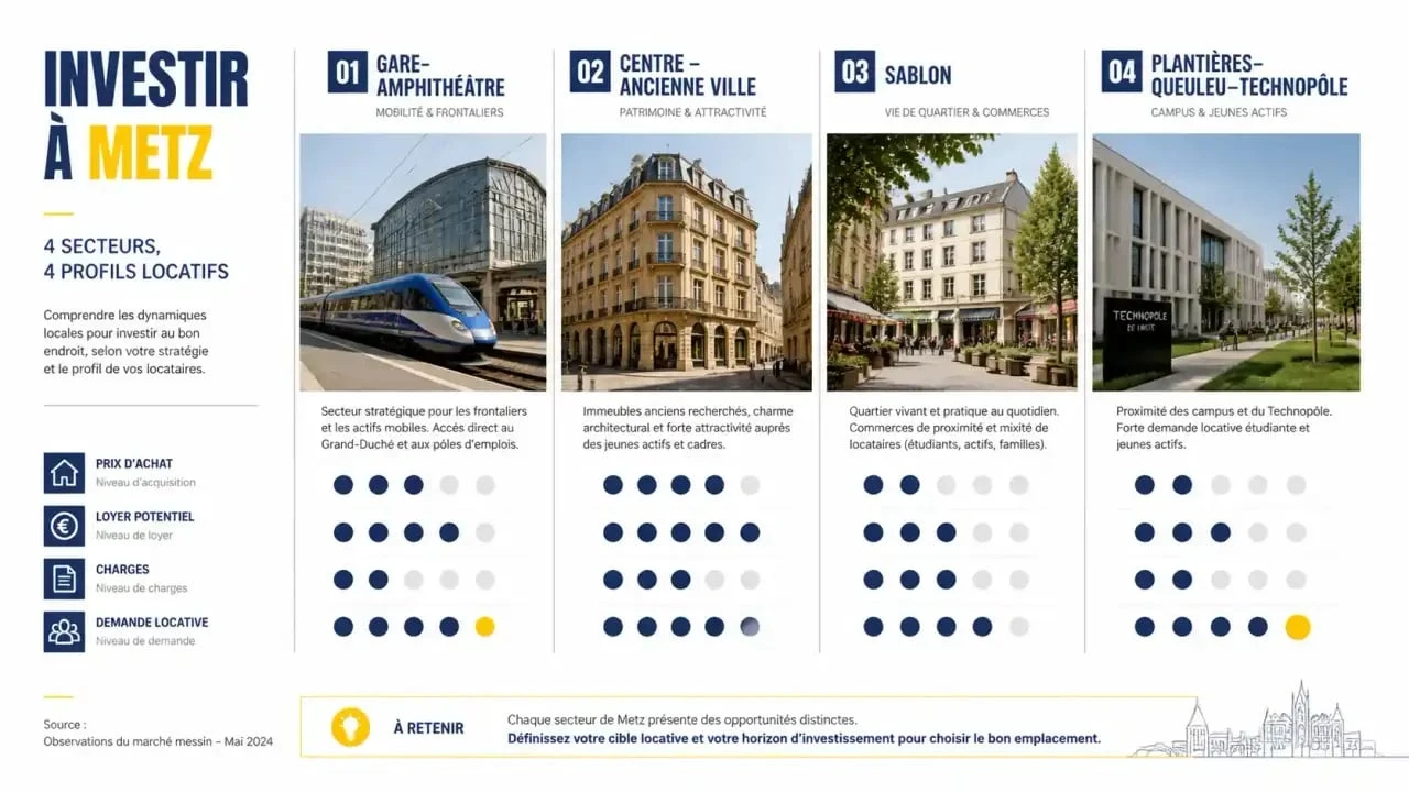 Investissement locatif Metz : secteurs et profils de locataires