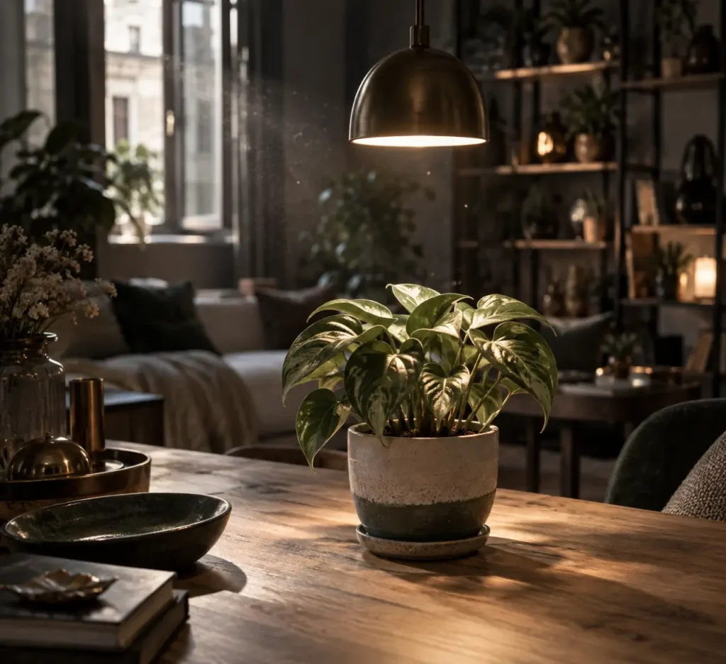 Éclairage plante intérieur avec LED horticole à ~20 cm
